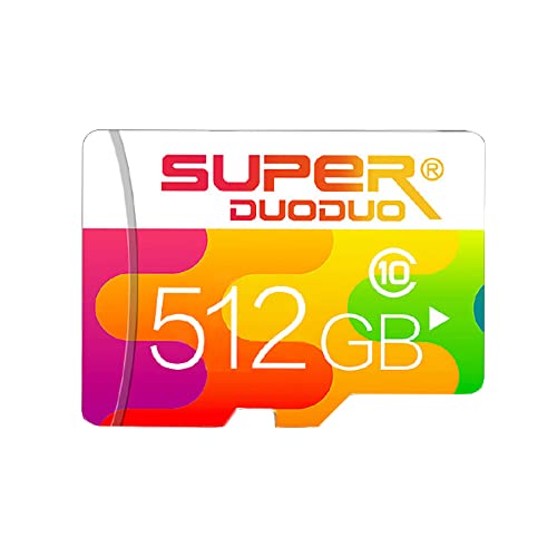 Mini SD Card 512GB Micro SD Card High Speed Card 512GB TF Card Class 10 Memory Cards with Adapter for Smartphones, Surveillances, Action Cameras,Tablets,Drones