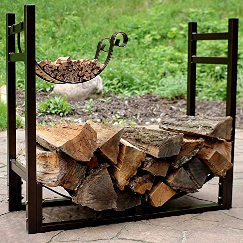 WORDFUN Firewood Pile Storage Racks, Log Lumber Stand Stacker, Wood Storage Holder, Firewood Log Holder for Outdoor Indoor, Fireplace Wood Stacker Organizer