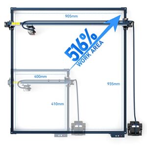 sculpfun s30 large area expansion kit for extension to 935 x 905mm, meet larger engraving cutting needs, suitable for s30/s30 pro/s30 pro max, not suitable for s30 ultra series