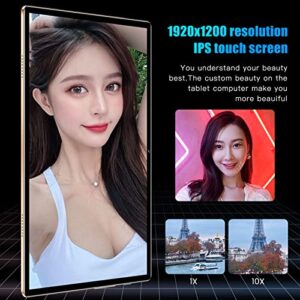 10.1in Tablet for Android11,Gold,2.4G 5G WiFi 8GB RAM 256GB ROM 1920x1200 5MP 13MP Camera Octa Core CPU 5800mAh Rechargeable Tablet for Kid & Adults