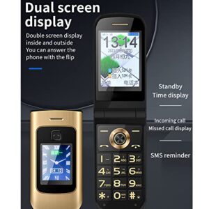 Unlocked Senior Flip Phone, Senior Flip Phone Big for Daily Life (Gold)