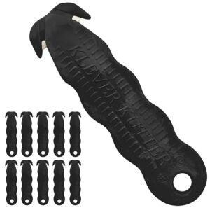 klever kutter black, unique double hook design - disposable safety cutter– pack of 10