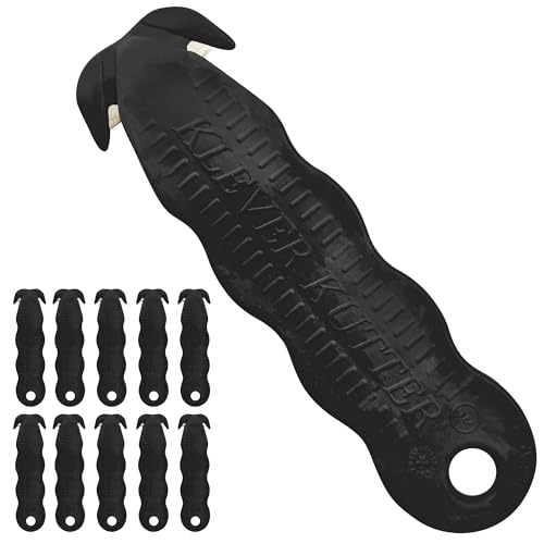 Klever Kutter Black, Unique Double Hook Design - Disposable Safety Cutter– Pack of 10