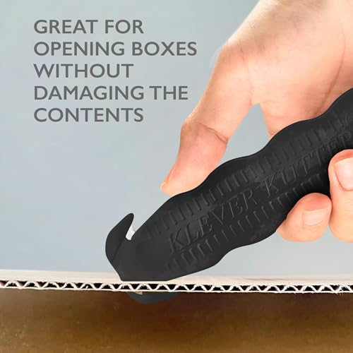 Klever Kutter Black, Unique Double Hook Design - Disposable Safety Cutter– Pack of 10