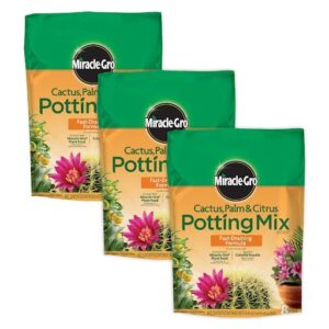 miracle-gro cactus, palm & citrus potting mix, 8 qt. (3-pack)