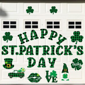 30 pcs st patrick's day garage door decoration refrigerator car magnets sticker magnetic garage door magnets holiday magnets plaid shamrock magnets for anniversary wedding decor party supplies