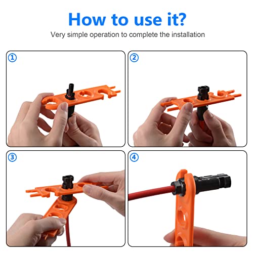 ELFCULB 2Pair Solar Spanner Wrench for Solar Connectors, Tool Kit Assembly Disconnect Removel Spanner for Solar Panel Connector PV Extension Cable Wire Kit