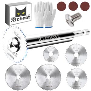 Richcat PVC Pipe Inside Cutter,Inside Pipe Cutter,Internal Plastic Pipe Cutter,Plumbing Internal Plastic ABS Pipe Cutter Set,1/4" Hex Shank,High Speed Steel, for Plastic/PVC/Wood/Soft Metal