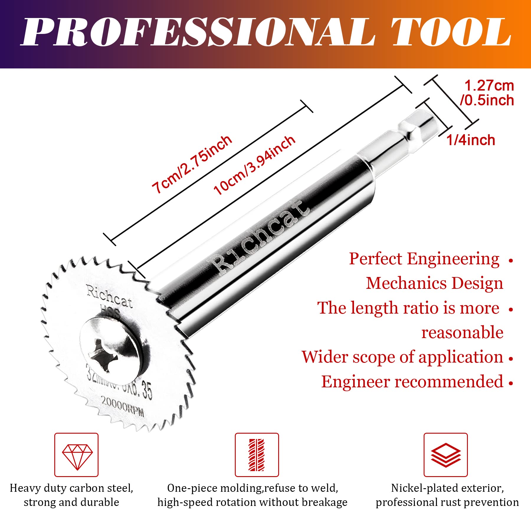 Richcat PVC Pipe Inside Cutter,Inside Pipe Cutter,Internal Plastic Pipe Cutter,Plumbing Internal Plastic ABS Pipe Cutter Set,1/4" Hex Shank,High Speed Steel, for Plastic/PVC/Wood/Soft Metal