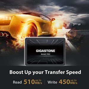 Gigastone Game Pro 2-Pack 256GB SSD SATA III 6Gb/s. 3D NAND 2.5" Internal Solid State Drive, Read up to 510MB/s. Compatible with PS4, PC, Desktop and Laptop, 2.5 inch 7mm (0.28”)