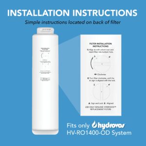 HYDROVOS HV-RO1400-ROM Filter, Replacement Cartridge #2 Fits Only HV-RO1400-OD Tankless Reverse Osmosis System, 2 Years Filter Life, Easy DIY Filter Changes, Reduces Over 95% Dissolved Contaminants