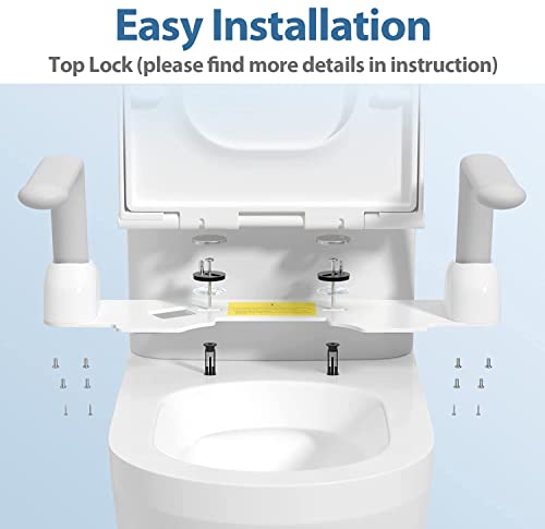 DAILYLIFE Toilet Safety Rail, Heavy Duty (480 LB) Armrest Hand Rail, Can be Folded Up, Aluminum Alloy Support for Elderly Senior Handicap Pregnant