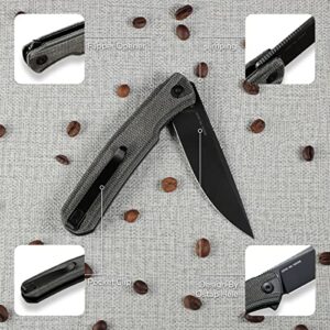 SENCUT Scitus Pocket Folding Knife for EDC, Design by Ostap Hel, Liner Lock Small Knife with Deep Carry Clip, Gray Stonewashed D2 Blade G10 Knives for Men Women, Blade Length 3.47'' for Indoor Outdoor Gift S21042-2