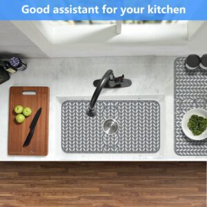 Kitchen Sink Mats Can be Sheared, JIUBAR 29.5"X15" sink protectors for kitchen sink with Rear Drain or Center Drain for Bottom of Farmhouse Stainless Steel Porcelain Sink