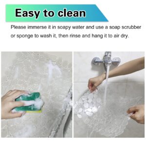 2 Pack Kitchen Sink Mat Pebble Sink Mats for Stainless Steel Sink, PVC Eco-friendly Sink Protector for Bottom of Kitchen Sink, Porcelain, Dishes and Glassware, Fast Draining, 15.8 x 11.8 In (Clear)