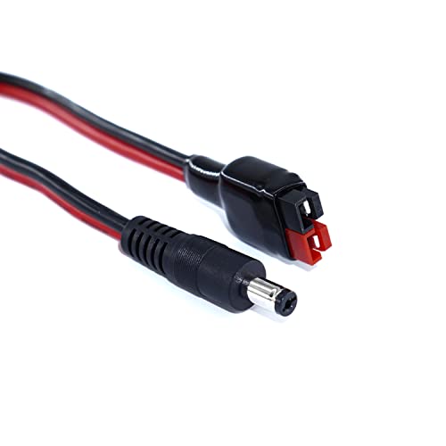 iHaospace Anderson Connector to DC5521 Male 5.5 x 2.1mm Cable 3.3FT/ 1m 14AWG Compatible with GZ Jackery Powerstation