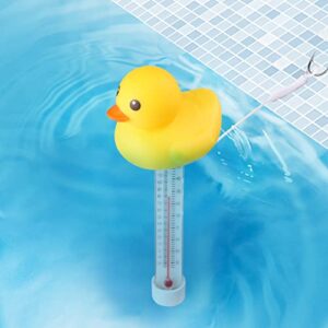 2 Packs Floating Pool Thermometer, Cute Yellow Duck Design Accurate Readings for Water Temperature, Shatter Resistant with String for Aquarium Thermometer for Outdoor & Indoor Swimming Pools