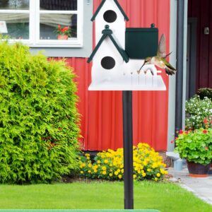 Upgraded Thicken Bird Feeder Pole for Outdoors - Easy to Assemble Heavy-Duty Bird House Stand for Blue Bird, 60in 5 Prongs Base Adjustable Stand Pole Mount Kit