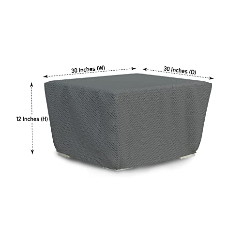 Covers & all Square Fire Pit Cover with Elastic, 160 GSM Duro Pro UV Resistant Made of Breathable Non-Woven Fabric Ideal for Indoors/Outdoors (30"W x 30"D x 12"H, Gray)