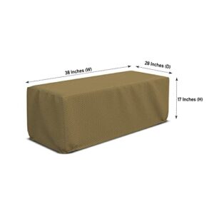 Covers & all Rectangle Fire Pit Cover with Elastic, 160 GSM Duro Pro UV Resistant Made of Breathable Non-Woven Fabric Ideal for Indoors/Outdoors (38" W X 28" D X 17" H, Brown)