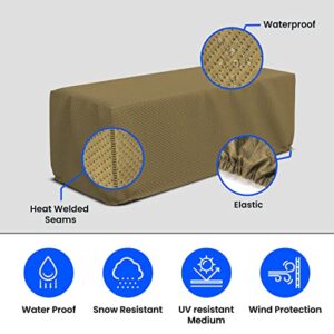 Covers & all Rectangle Fire Pit Cover with Elastic, 160 GSM Duro Pro UV Resistant Made of Breathable Non-Woven Fabric Ideal for Indoors/Outdoors (38" W X 28" D X 17" H, Brown)