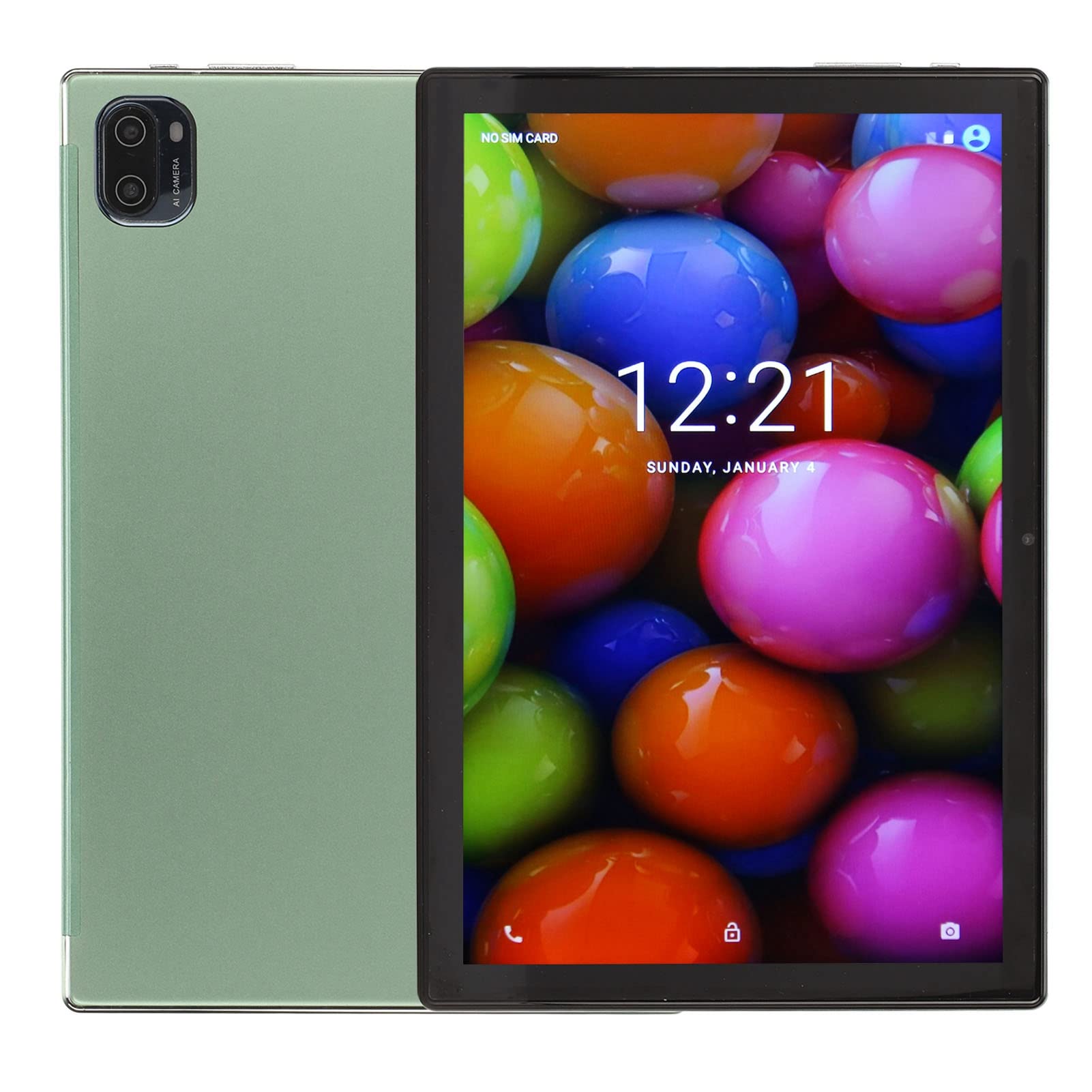 10.1in 11 Tablet PC, 8GB RAM 256GB ROM,128GB Expand, 2.5D Curved IPS HD Touch Screen, 8MP 20MP Cameras, 2.4/5GWiFi, Dual SIM Calling Tablet, 6000mAh, Green