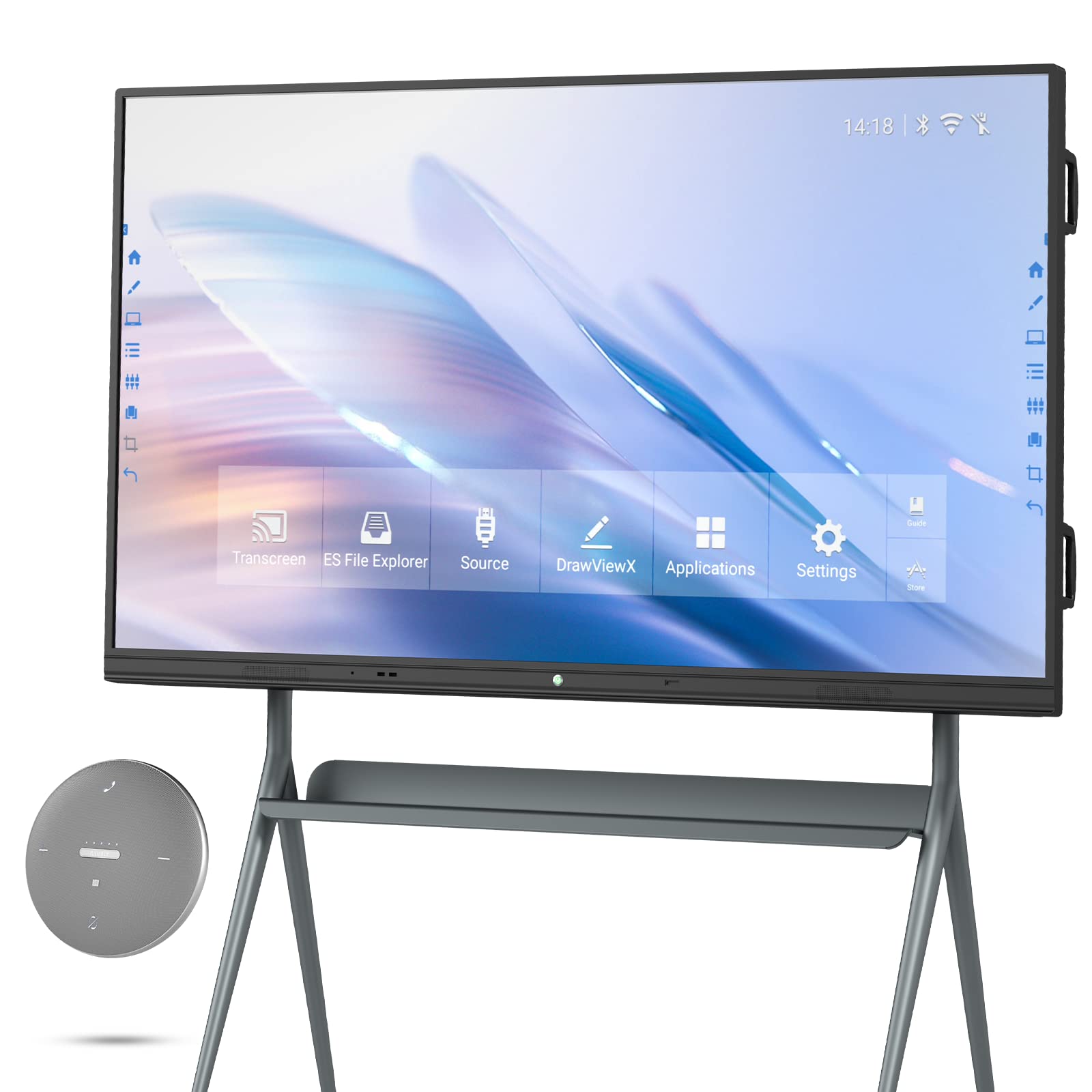 TIBURN Smartboard HQ Board 75" R1-M 4K UHD Interactive whiteboard Touch Screen Board Digital Whiteboard Digital Board(Smart Board with Removable Stand, and Conference Speaker)