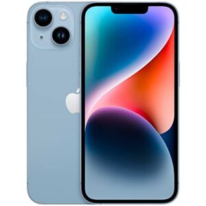 apple iphone 14, 256gb, blue - unlocked (renewed)