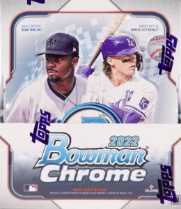 2022 bowman chrome mlb baseball hobby box (12 pks/bx)