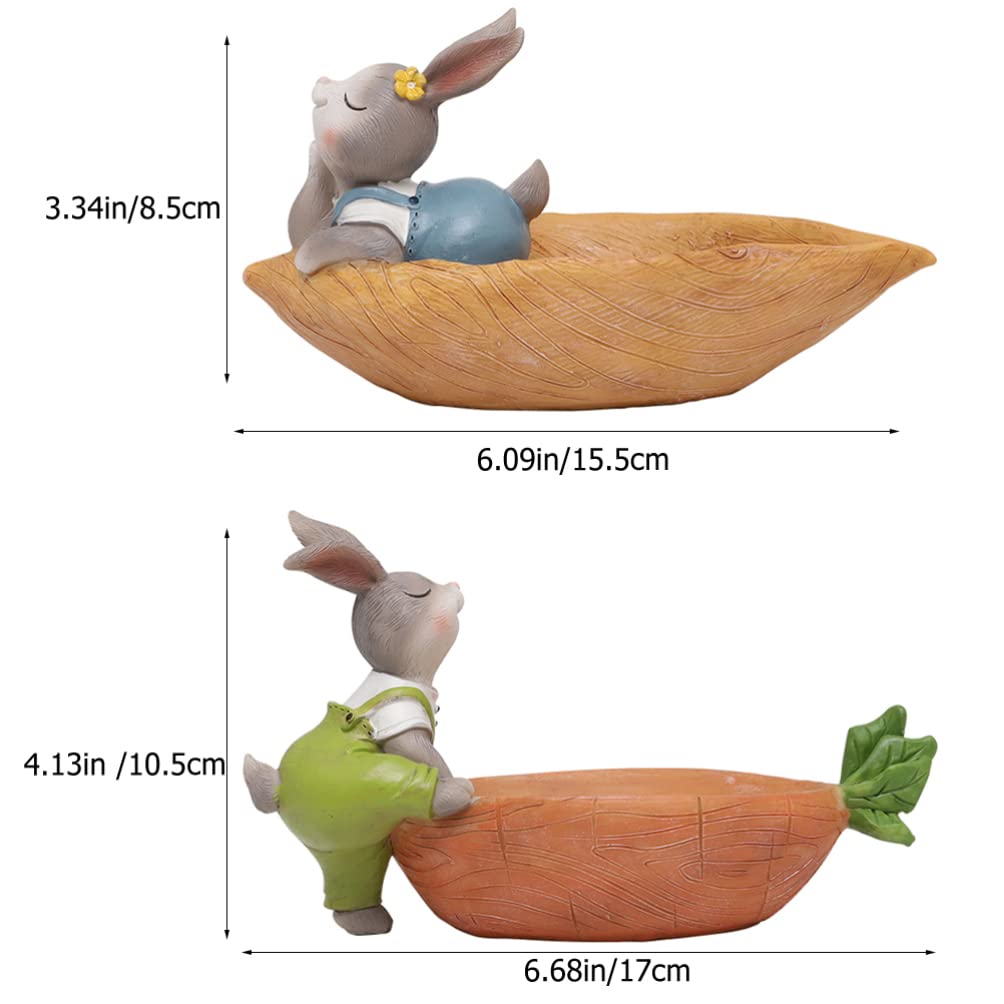 VOSAREA Office Decor 2pcs Rabbit Succulent Pot Small Animal Planter Pots Resin Plant Pot Cute Cartoon Garden Pots Handmade Bonsai Pot Plant Stand Container for Easter Party Decor B Outdoor Decor