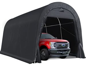 marvoware 10' x 20’ x 9' ft snow resistant heavy duty carport, round roof storage shed with front & rear zipper door for full-size truck and boat, portable garage tent shelter for outdoor use