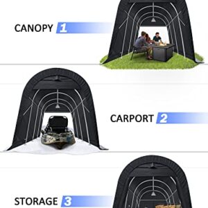 Marvoware 10' x 20’ x 9' ft Snow Resistant Heavy Duty Carport, Round Roof Storage Shed with Front & Rear Zipper Door for Full-Size Truck and Boat, Portable Garage Tent Shelter for Outdoor Use