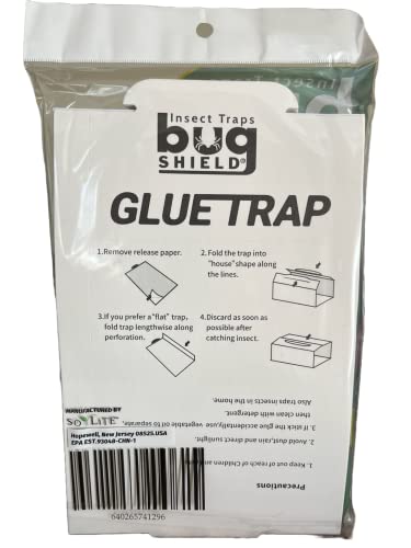 Bug Shield Sticky Glue Traps 12 Glue Boards, All Types of Incets, Spiders, Cockroaches, Ants, Cave Crickets, and More. Professional Strength Glue.