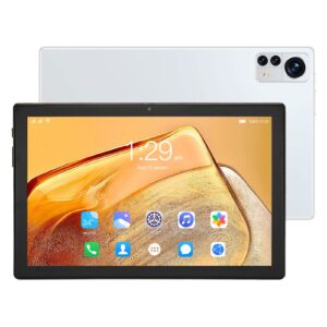 gowenic 10 inch octa core tablet, for 11 tablets 6gb ram 256gb storage, ips hd large screen tablet computer, dual sim card slot, 4g internet 5gwifi, 7000mah (silver)