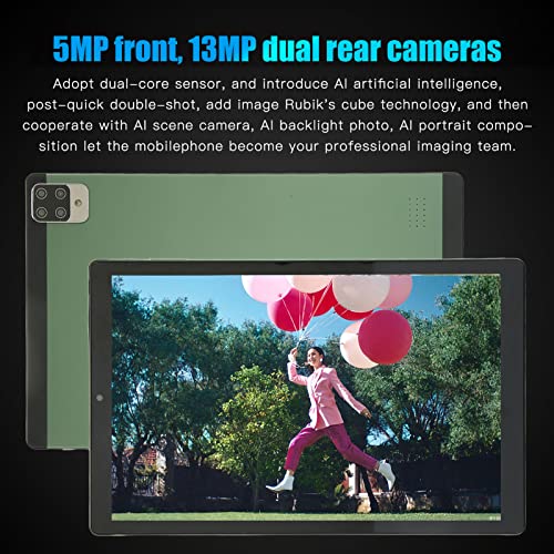 10.1 Inch 11 Tablets, 4G Kids Tablet, Octa Core 6G RAM 128G ROM, 1080P IPS Touch Screen, 5+13MP Dual Camera, 2.4G/5G WiFi, 6000mAh Battery, USB C, Green