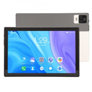 heayzoki 10 inch tablet, quad core processor 128gb 4g calling tablet pc, ips hd screen, lasting battery, 8mp 20 mp camera, silver grey