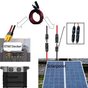 iHaospace XT60 Adapter to Solar Connector Cable 12AWG 25FT, XT60 to Solar Panel Extension Cable 12 Gauge 7.62m for Ecoflow River and Delta Series Buetti EB55 Power Station Solar Panel