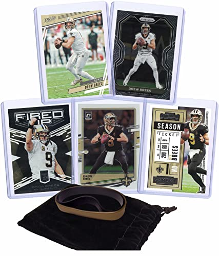 Drew Brees Football Cards Assorted (5) Bundle - New Orleans Saints Trading Cards