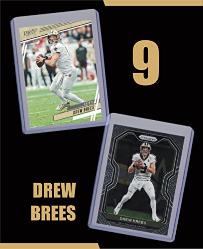 Drew Brees Football Cards Assorted (5) Bundle - New Orleans Saints Trading Cards