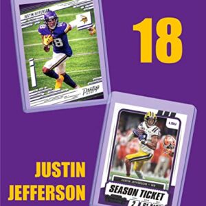 Justin Jefferson (5) Minnesota Vikings LSU Football Trading Cards Assorted Gift Pack