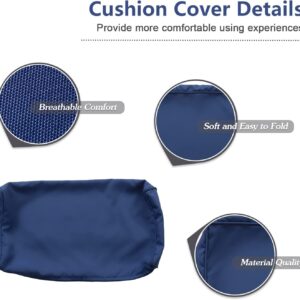 kinbor Patio Cushion Covers Replacement - 14 Piece Outdoor Couch Cushion Slipcovers with Zipper for Sectional Sofa Furniture Set, Washable Covers Only (Dark Blue)