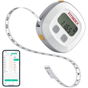 fitindex smart tape measure body, bluetooth measuring tape for body with app, accurately retractable digital body tape measure for weight loss, fitness, body building, inch&cm