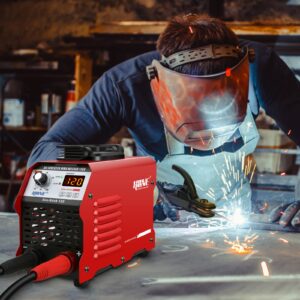 HONE Stick Welder 110V, Actual 120Amp Smart Hot Start Arc Force Anti-Stick Mini Portable Welding Machine, Digital IGBT Inverter LCD Display ARC Welder, High Efficiency for Welding Rod 1/16-1/8-Inch