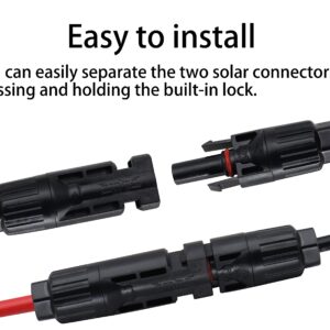 HCFeng XT60 to M-C-4 Solar Charge Adapter Cable,12AWG Power Solar Male Female Connector to XT60 Adapter Extension Cable for Battery Pack, Portable Power Station, Solar Generator[0.6M/2FT]