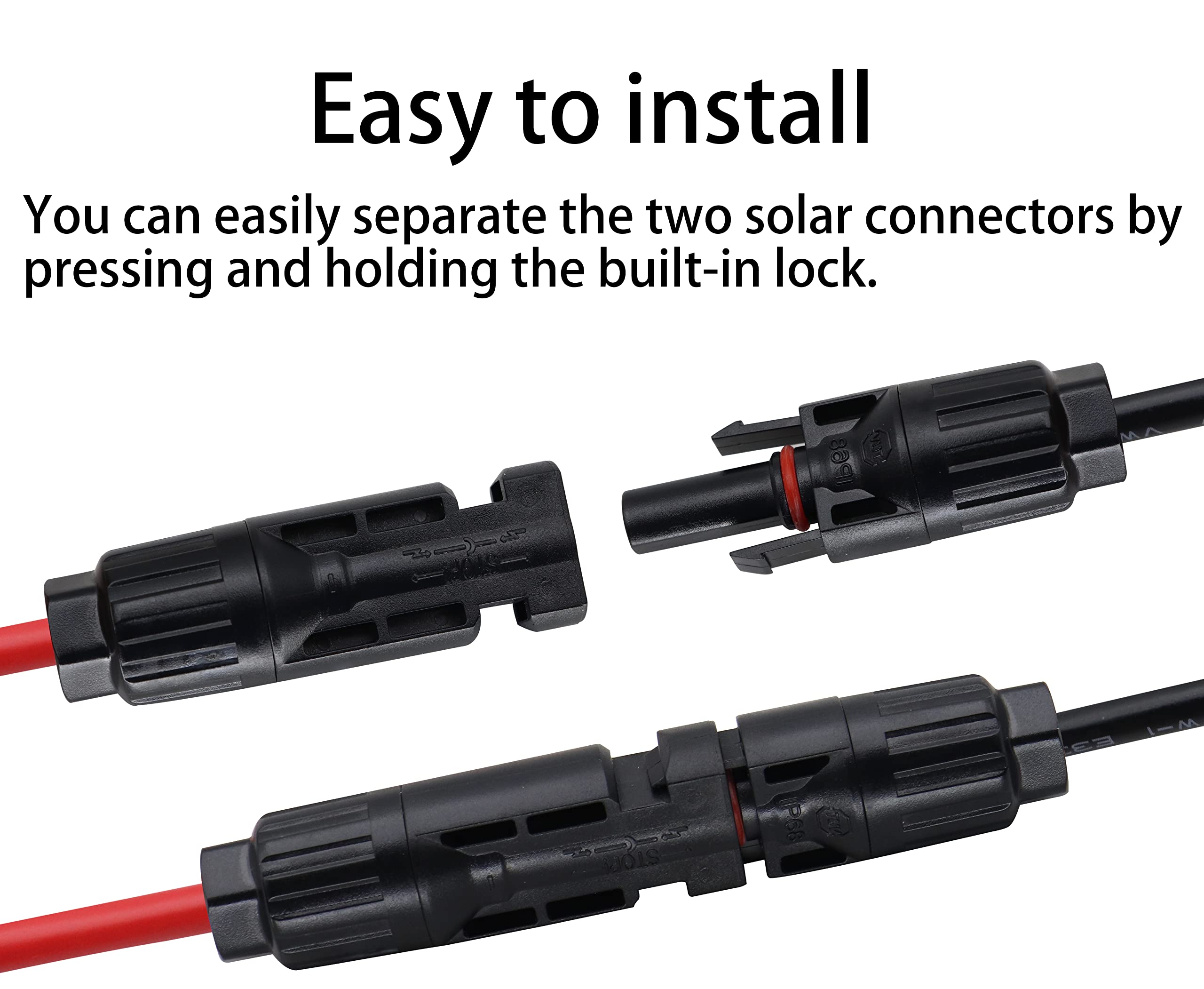 HCFeng XT60 to M-C-4 Solar Charge Adapter Cable,12AWG Power Solar Male Female Connector to XT60 Adapter Extension Cable for Battery Pack, Portable Power Station, Solar Generator[0.6M/2FT]