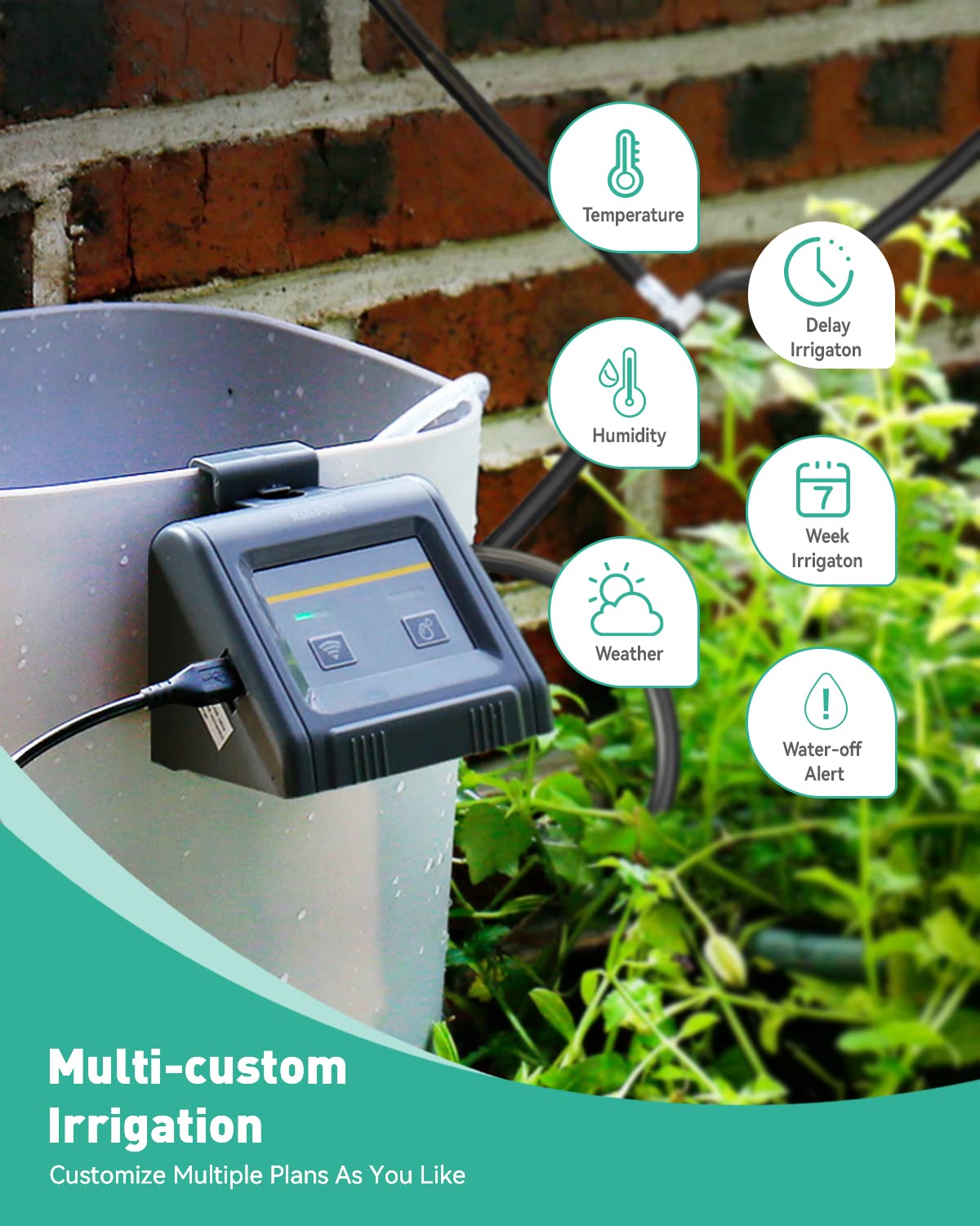 RAINTPOINT Automatic Watering System, Plant Self Watering System Automatic Drip Irrigation Kit with Pump, Indoor Irrigation System for Potted Plants, APP & Voice Remote Control (2023 Release, V2)