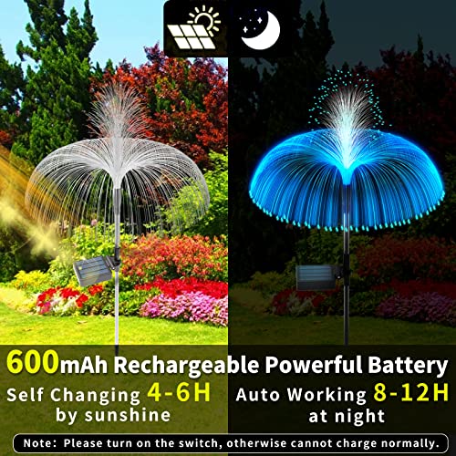 RWNXKARN Solar Garden Lights Outdoor Decorative Waterproof, Solar Light for Outside, Solar Yard Lights Solar Flower Decor for Patio Pathway Lawn Party Wedding Landscape Decorations, 3 PCS