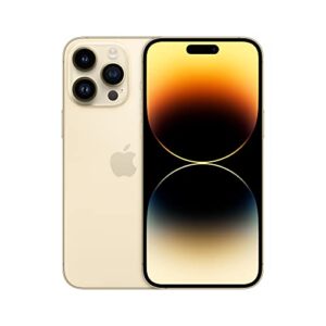 apple iphone 14 pro max, 128gb, gold for verizon (renewed)
