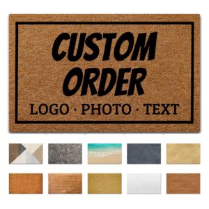 custom funny welcome doormat personalized logo photo text door mats decorative entrance floor mat non-slip rubber indoor outdoor rug housewarming gifts 23.6" x 15.7"