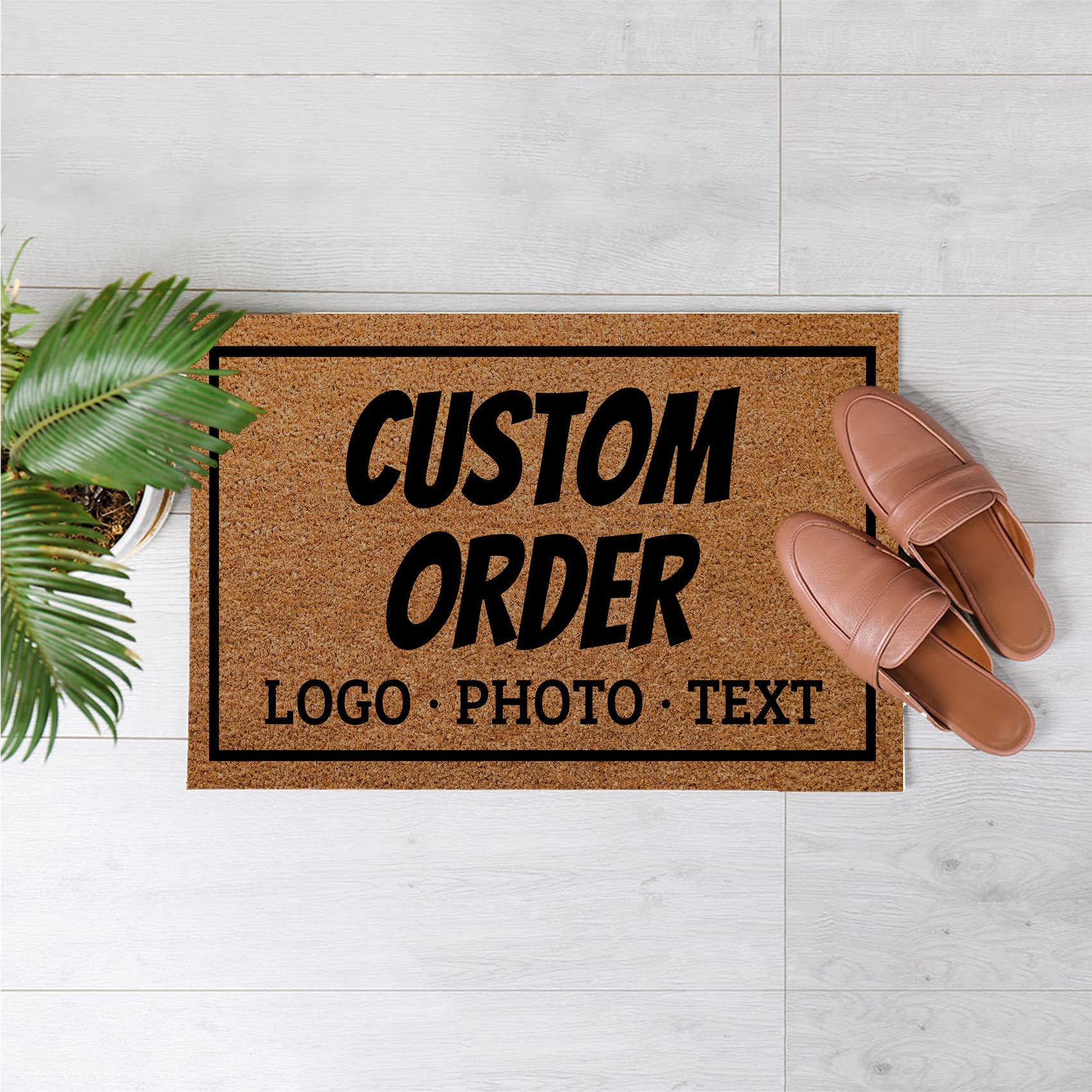 Custom Funny Welcome Doormat Personalized Logo Photo Text Door Mats Decorative Entrance Floor Mat Non-Slip Rubber Indoor Outdoor Rug Housewarming Gifts 23.6" x 15.7"